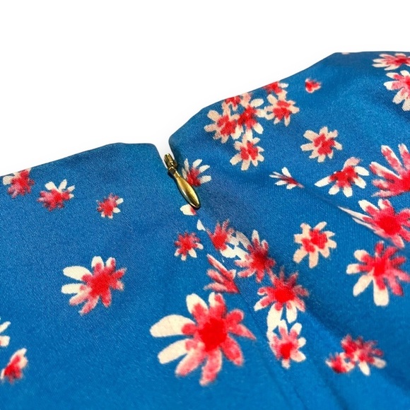 Draper James Blue Floral Dress Size 12 ASO Ginger Zee Good Morning America Celeb - Picture 5 of 10